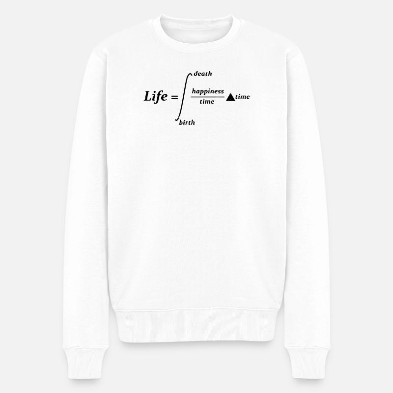 Life Death Happiness time birth - Männer Premium Bio Pullover - Weiß