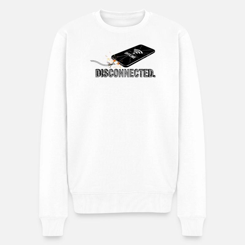 Disconnected - Digital Break - Männer Premium Bio Pullover - Weiß
