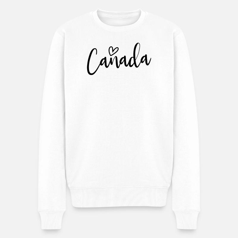 Canada Heart Women's Love Canada - Männer Premium Bio Pullover - Weiß