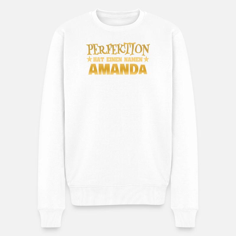 Amanda als Frauenname - Männer Premium Bio Pullover - Weiß