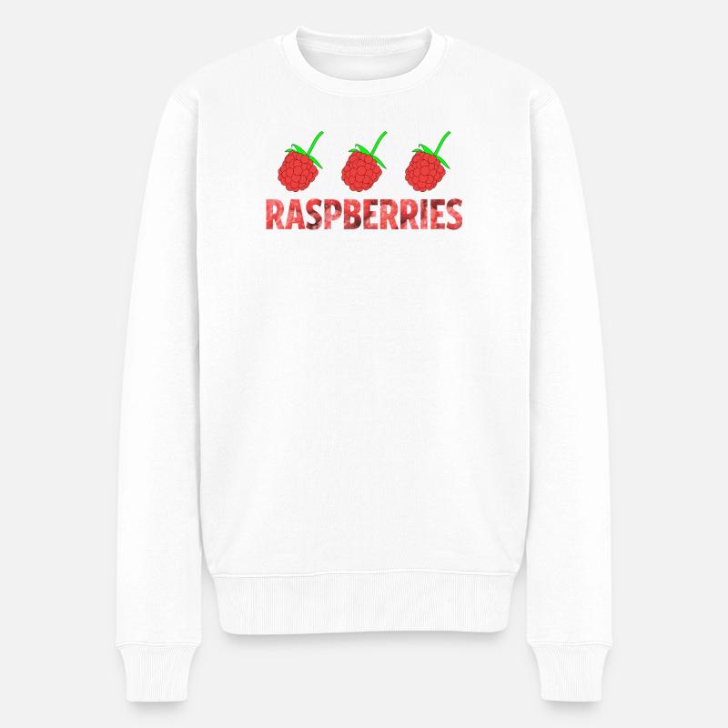 RASPBERRIES - Männer Premium Bio Pullover - Weiß