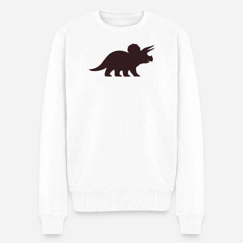 Triceratops-Silhouette - Männer Premium Bio Pullover - Weiß
