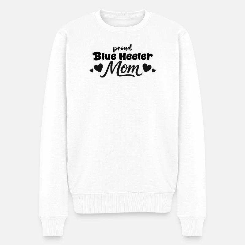  Stolze Blue Heeler Mutter, Australischer - Männer Premium Bio Pullover - Weiß