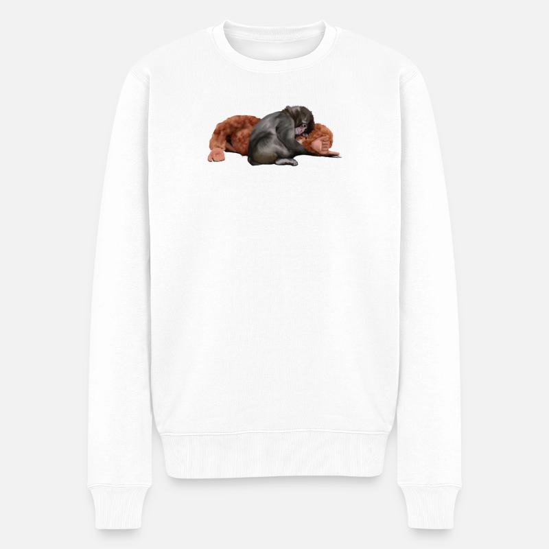 Punch - das Äffchen - Männer Premium Bio Pullover - Weiß