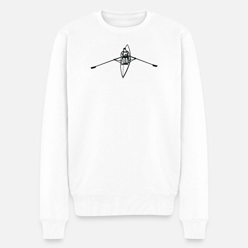Ruderboot - Männer Premium Bio Pullover - Weiß