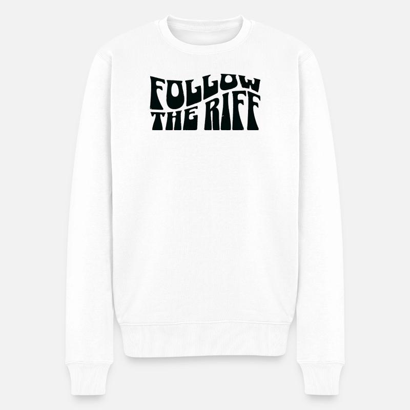 Folge dem Riff - Männer Premium Bio Pullover - Weiß