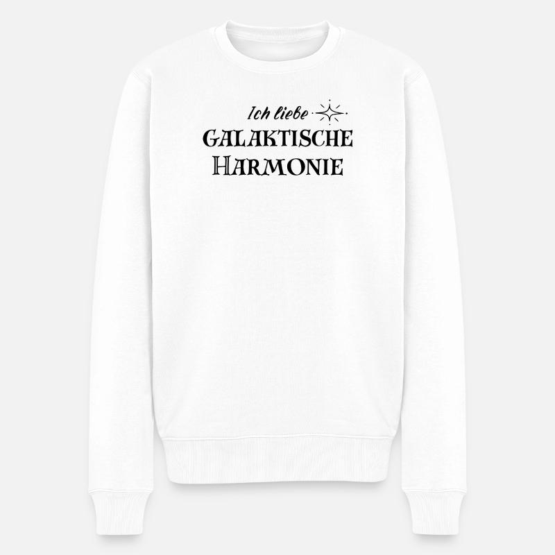 HARMONIE – Galaktisches Statement Mode - Männer Premium Bio Pullover - Weiß