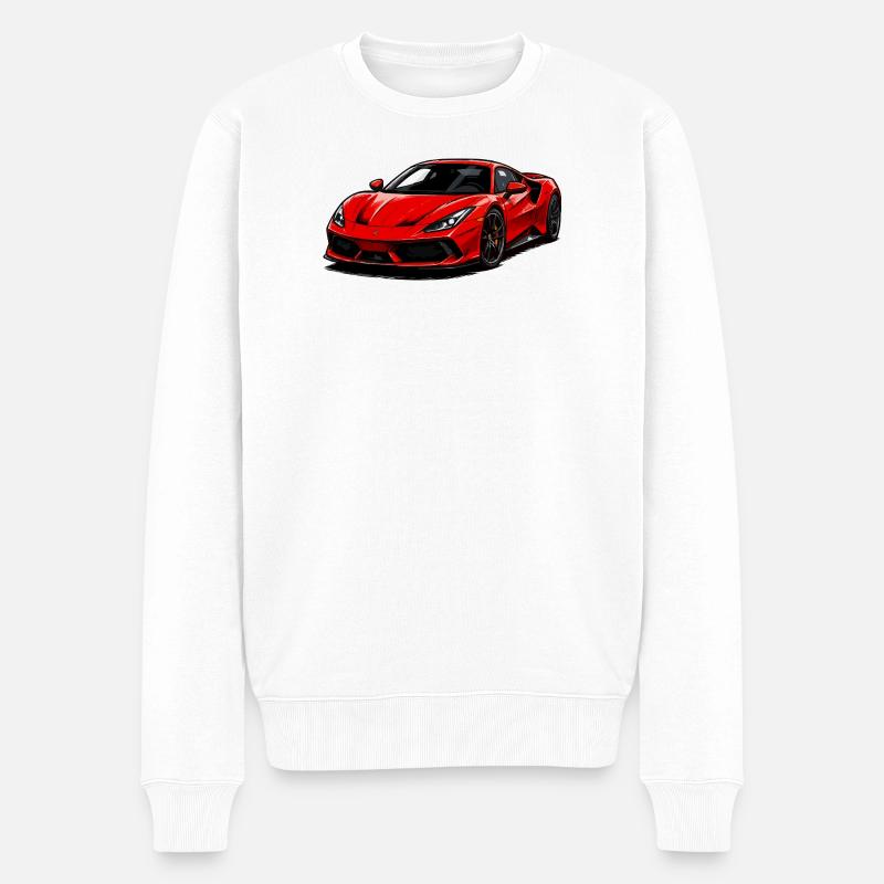 Illustration de supercar rouge - Pull Premium bio Homme - blanc