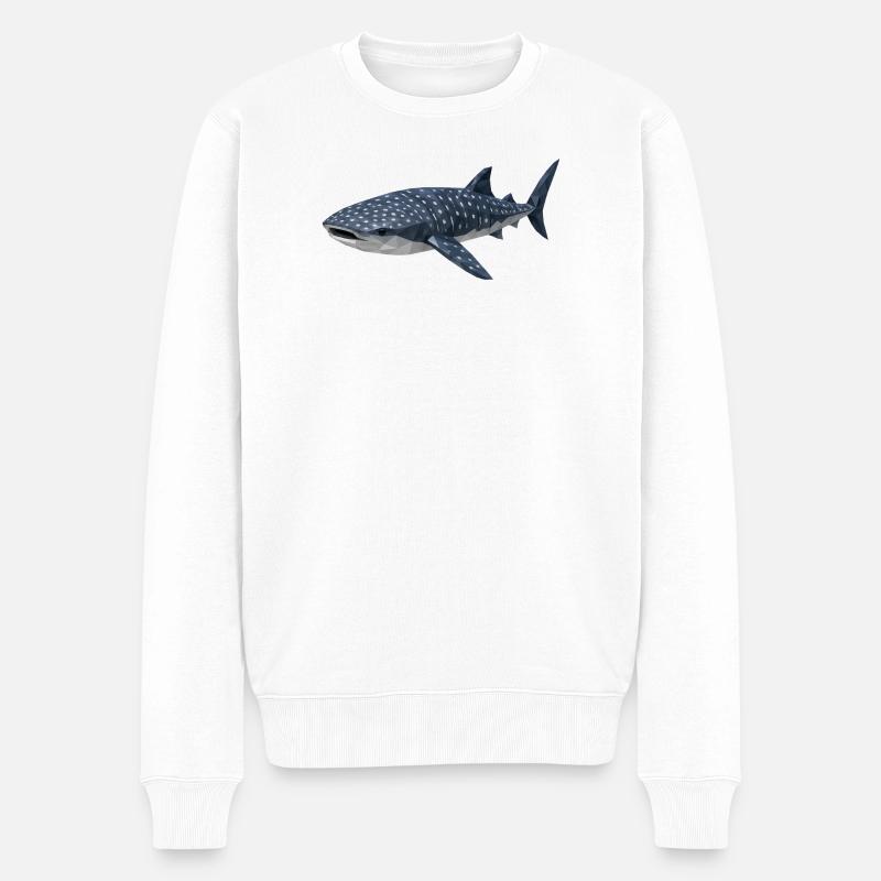Requin-baleine polygonal – Art géométrique - Pull Premium bio Homme - blanc