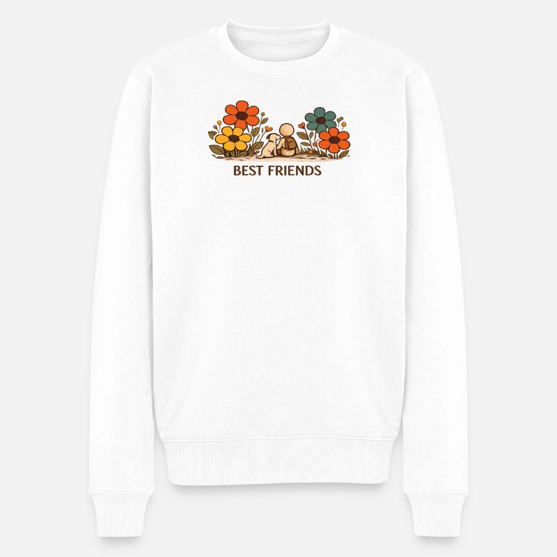 La Petite Pensée | MEILLEURS AMIS - Pull Premium bio Homme - blanc
