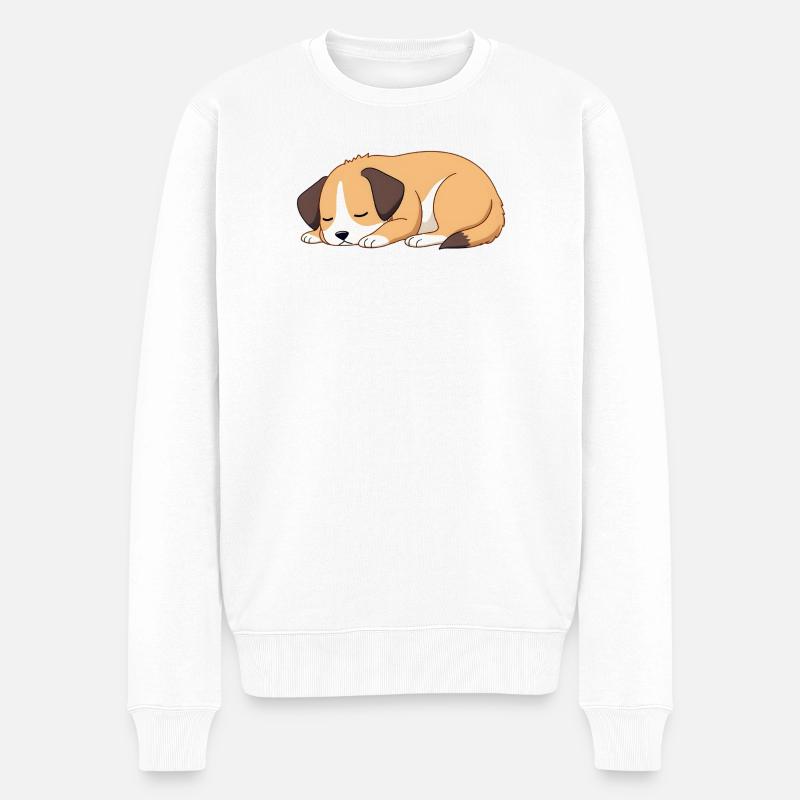 chien endormi - Pull Premium bio Homme - blanc