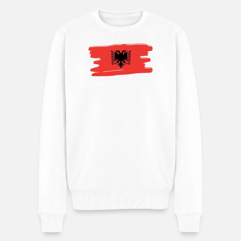 Albanais drapeau albanais, drapeau - Pull Premium bio Homme - blanc