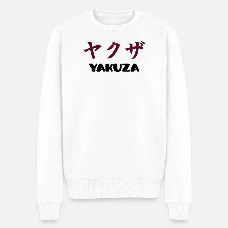 Yakuza (V) - Männer Premium Bio Pullover - Weiß