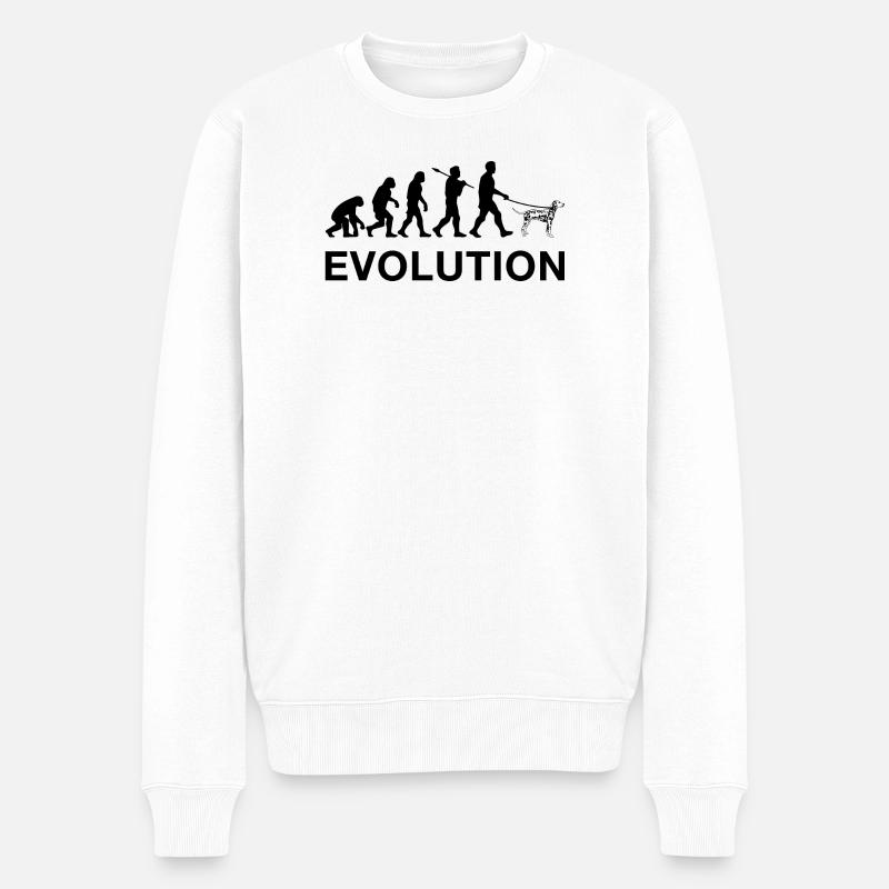 Evolution - Männer Premium Bio Pullover - Weiß