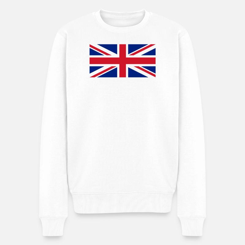 England Flagge - Männer Premium Bio Pullover - Weiß