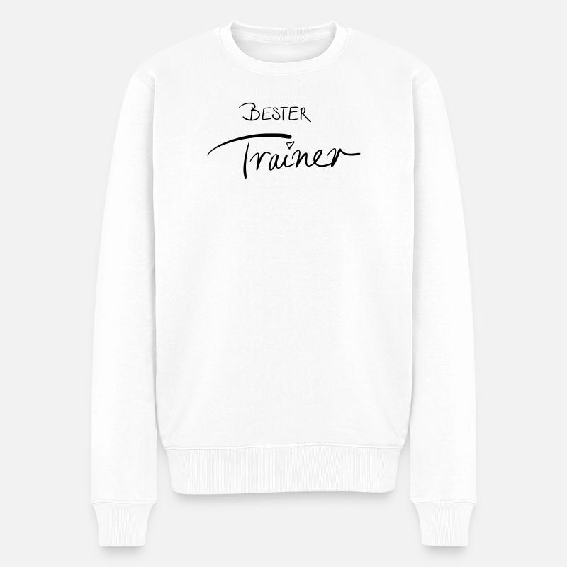 Bester Trainer - Männer Premium Bio Pullover - Weiß