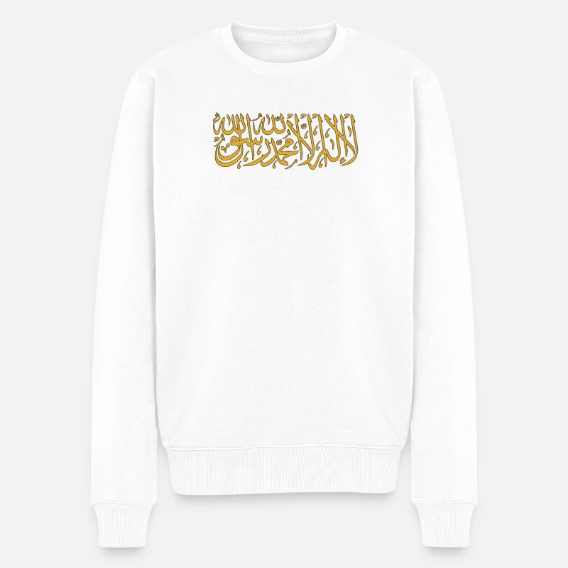 Schahada la ilaha illa ALLAH - Männer Premium Bio Pullover - Weiß