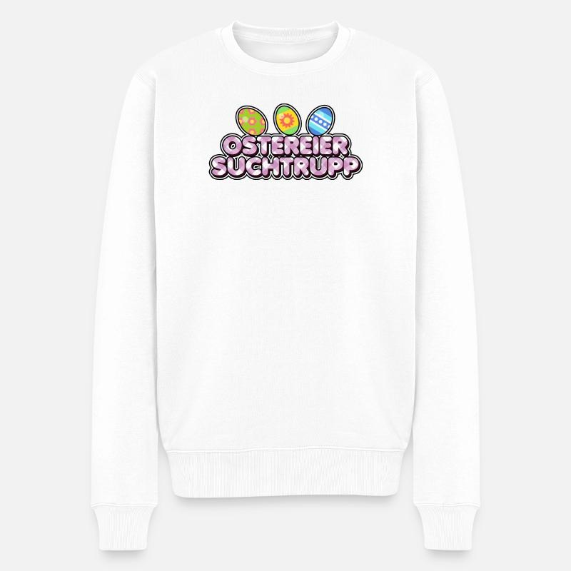 Ostereier Suchtrupp - Männer Premium Bio Pullover - Weiß