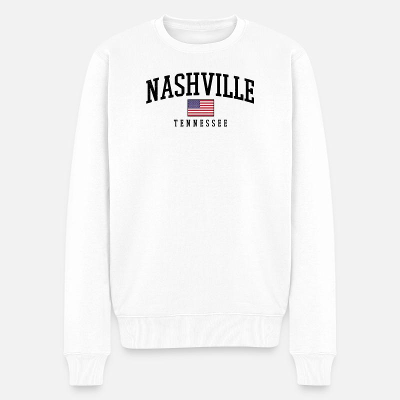 Nashville Tennesee - Männer Premium Bio Pullover - Weiß