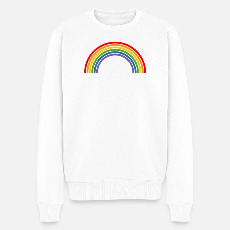 Arc-en-ciel - Pull Premium bio Homme - blanc