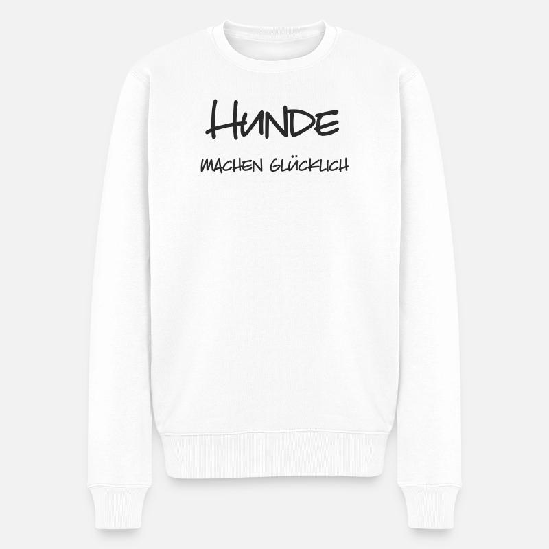 Hunde machen glücklich - Männer Premium Bio Pullover - Weiß