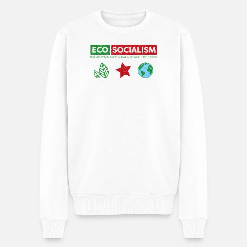 Öko-Sozialismus - Männer Premium Bio Pullover - Weiß