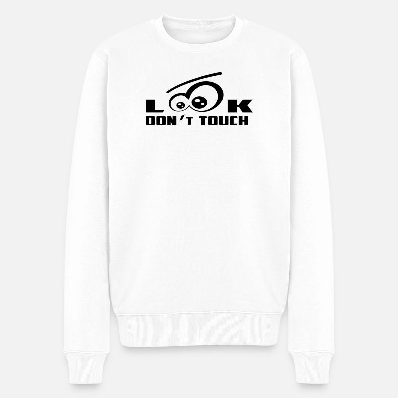 Nur Gucken nicht Anfassen ! - Männer Premium Bio Pullover - Weiß