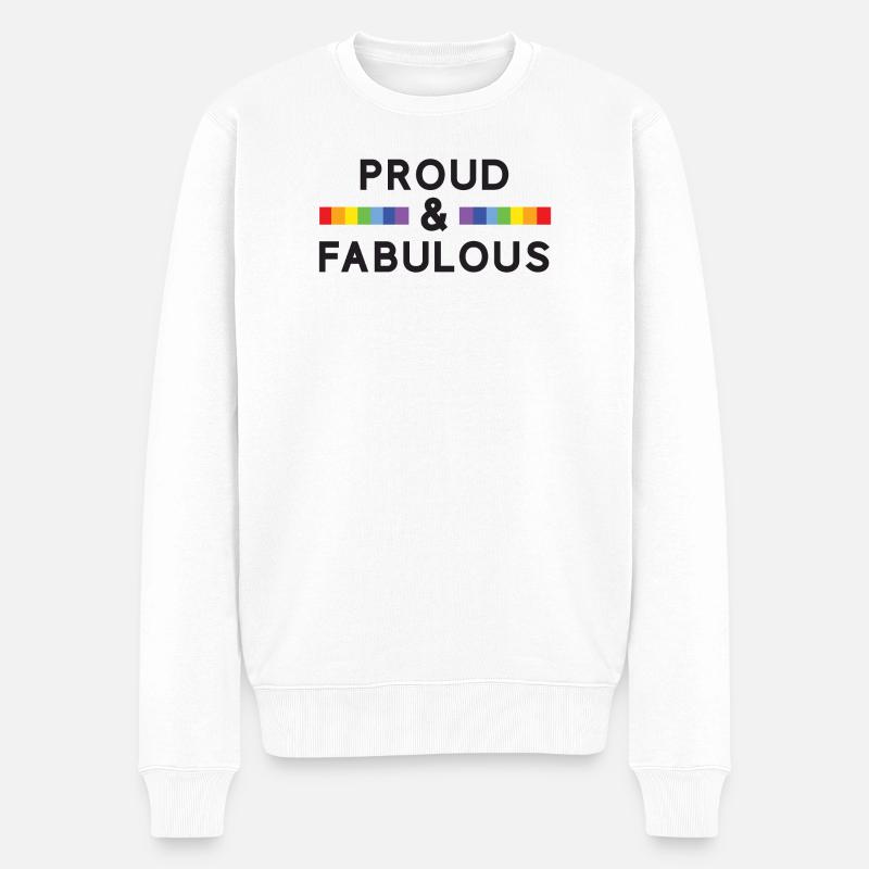 Pride Month - Stolz und fabelhaft - Männer Premium Bio Pullover - Weiß