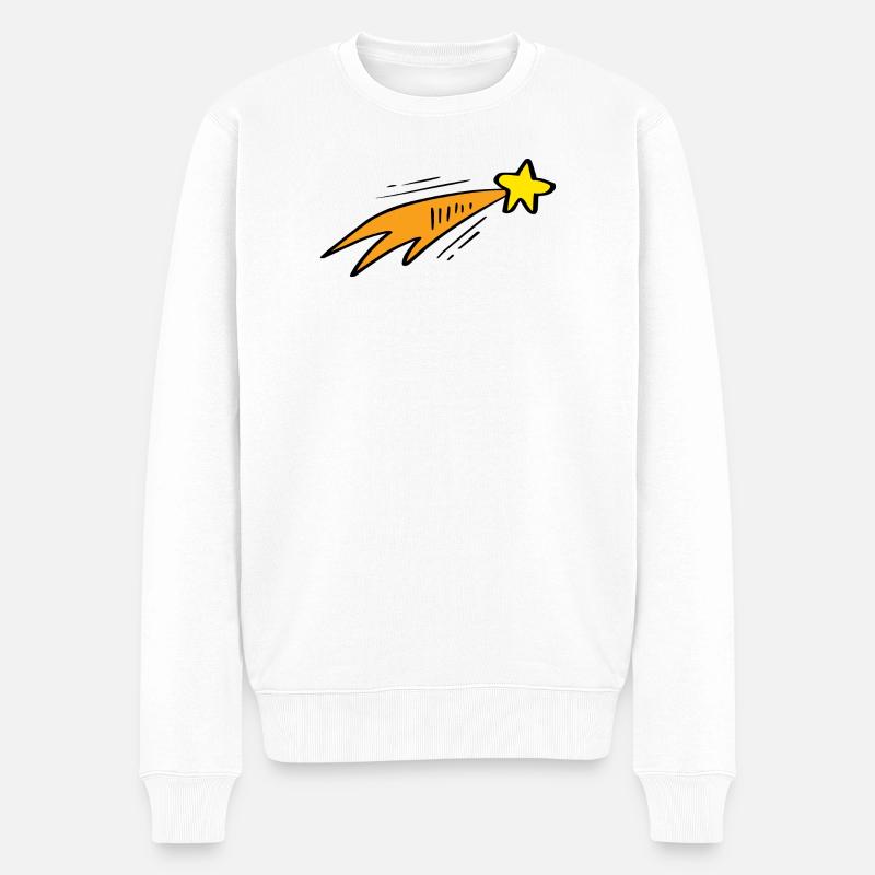 Star Trail Neon-Rakete - Männer Premium Bio Pullover - Weiß