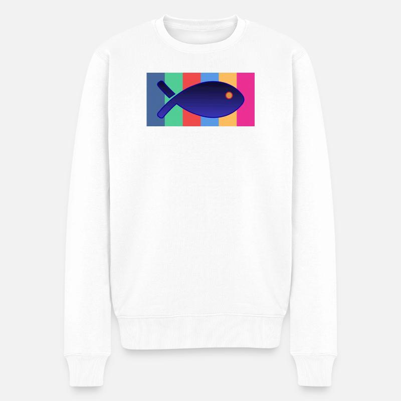Fisch - Männer Premium Bio Pullover - Weiß