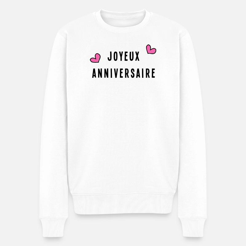 JOYEUX ANNIVERSAIRE - Pull Premium bio Homme - blanc