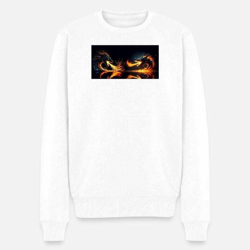 Hitze des Gefechts - Männer Premium Bio Pullover - Weiß