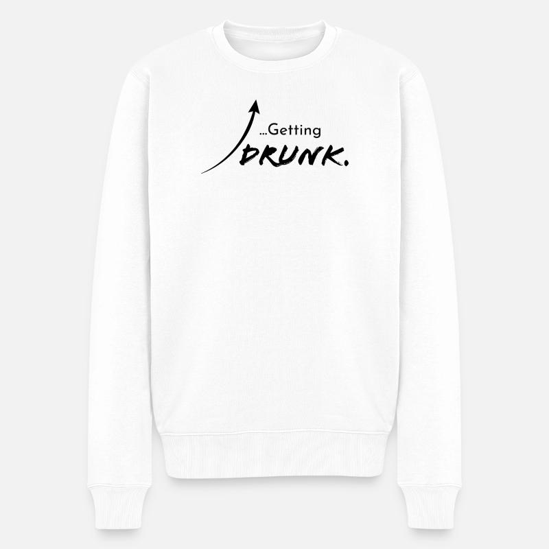 Getting drunk, Version 1 - Männer Premium Bio Pullover - Weiß