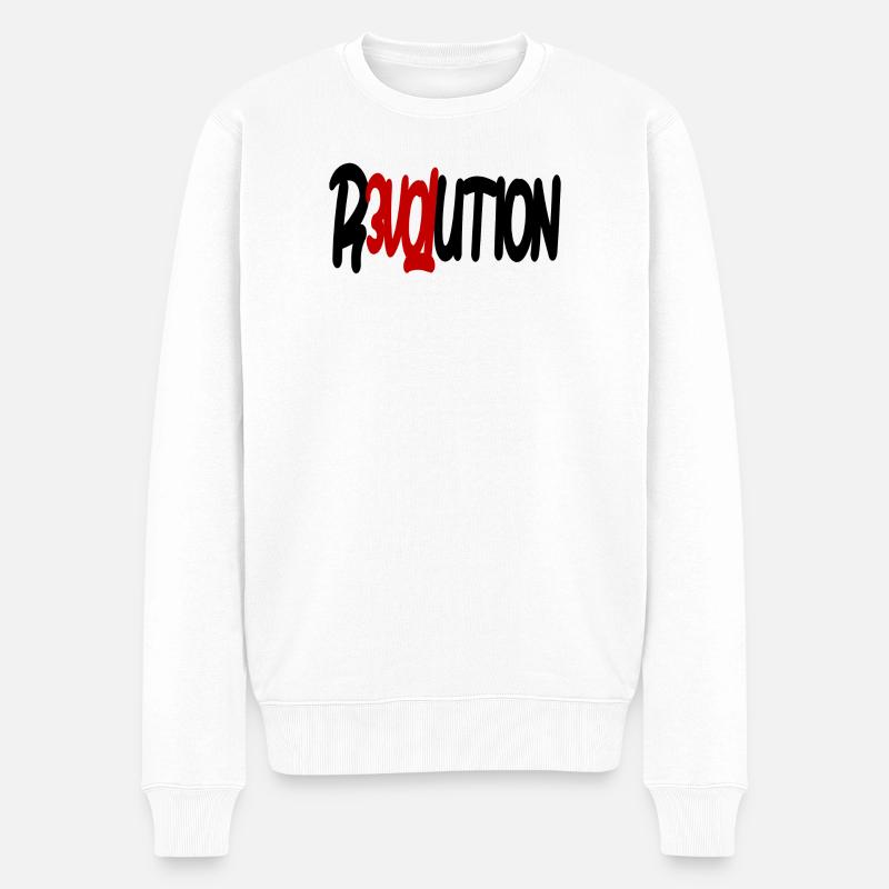Revolution - Love - Männer Premium Bio Pullover - Weiß
