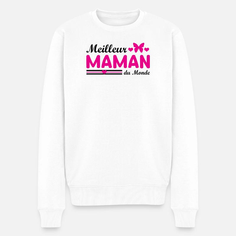 Beste Mutter der Welt - Männer Premium Bio Pullover - Weiß