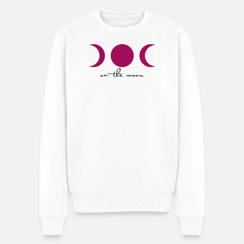 on the moon – Roter Mond - Männer Premium Bio Pullover - Weiß