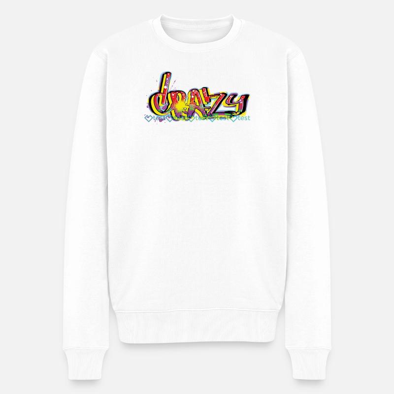 Bunte Graffiti Kunst für Kreative - Männer Premium Bio Pullover - Weiß