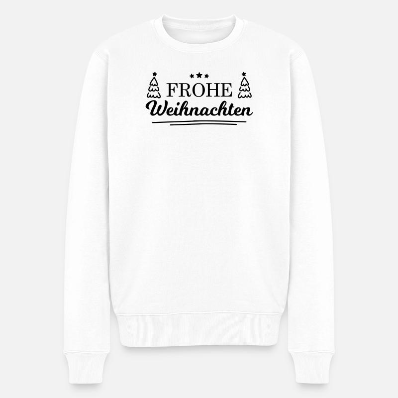 Frohe Weihnachten! - Männer Premium Bio Pullover - Weiß