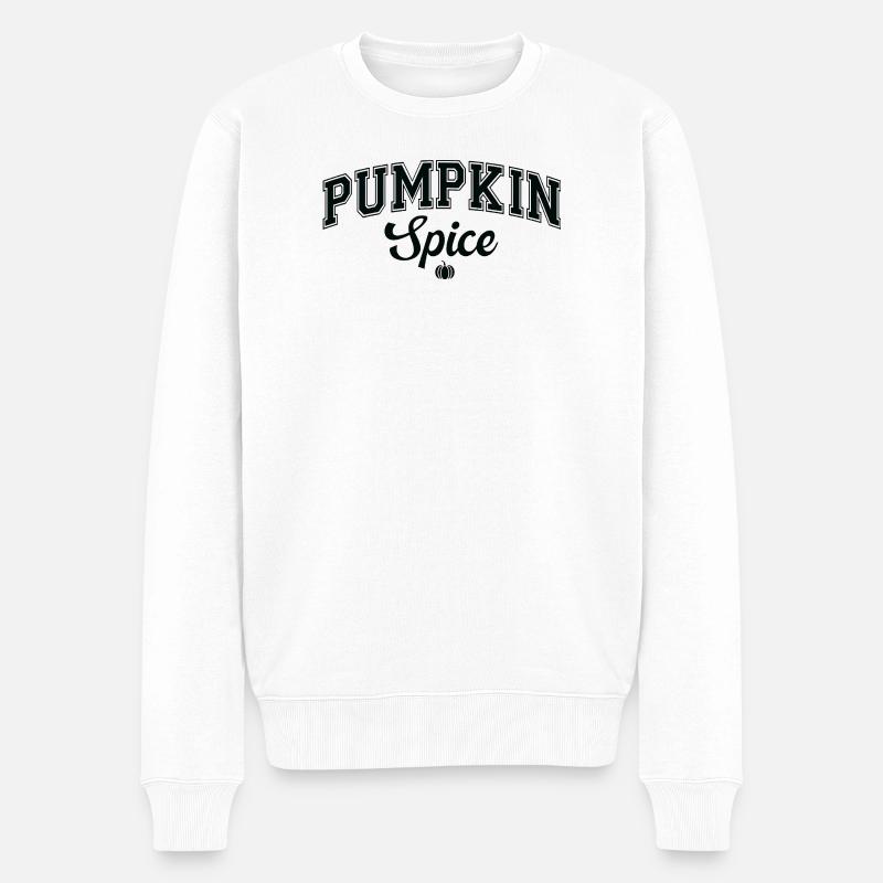 Kürbisgewürz-Herbst-Grafik-T-Shirt - Männer Premium Bio Pullover - Weiß