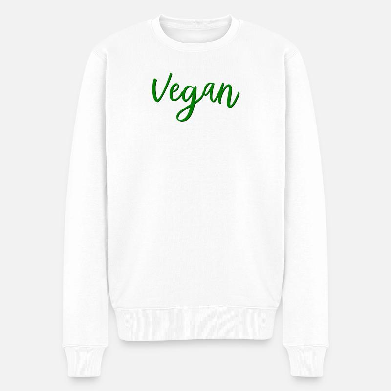 Vegan - Veganerin - Veganer - Männer Premium Bio Pullover - Weiß