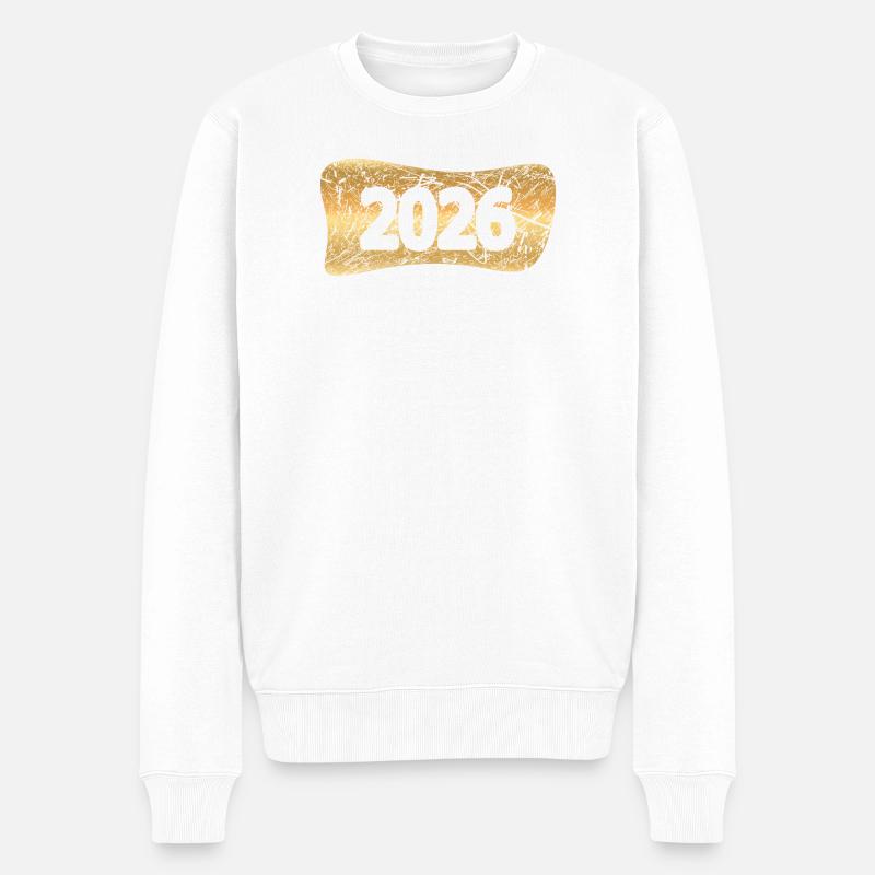 2026 - Männer Premium Bio Pullover - Weiß