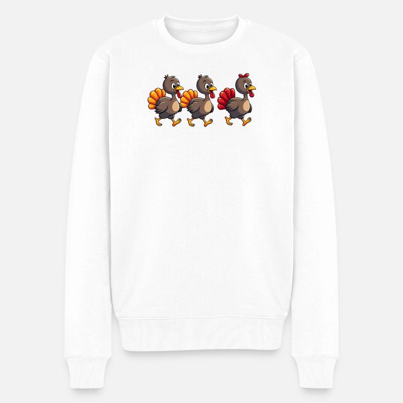 Bébé dinde de Thanksgiving - Pull Premium bio Homme - blanc
