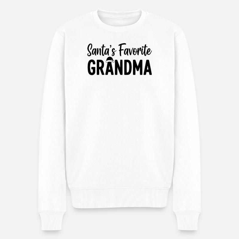 Santa's Favorite Grandma - Männer Premium Bio Pullover - Weiß