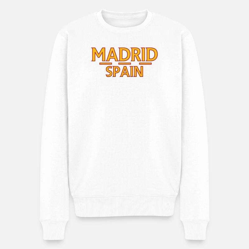 Madrid – Espagne - Pull Premium bio Homme - blanc