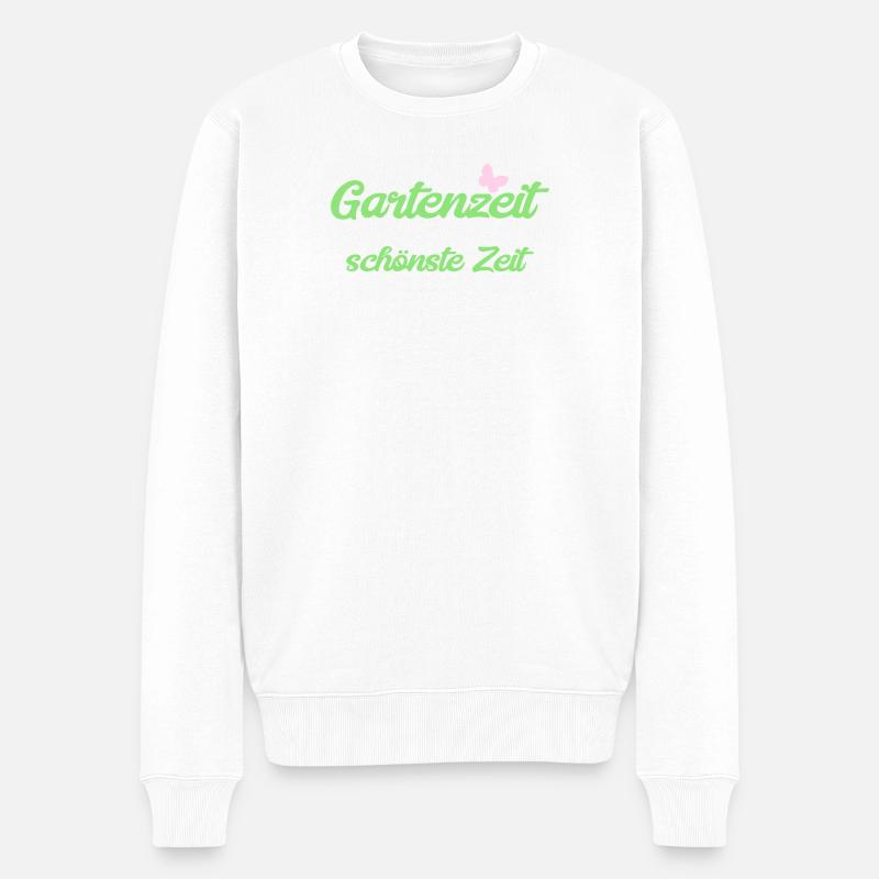 Gartenzeit - schönste Zeit - Männer Premium Bio Pullover - Weiß