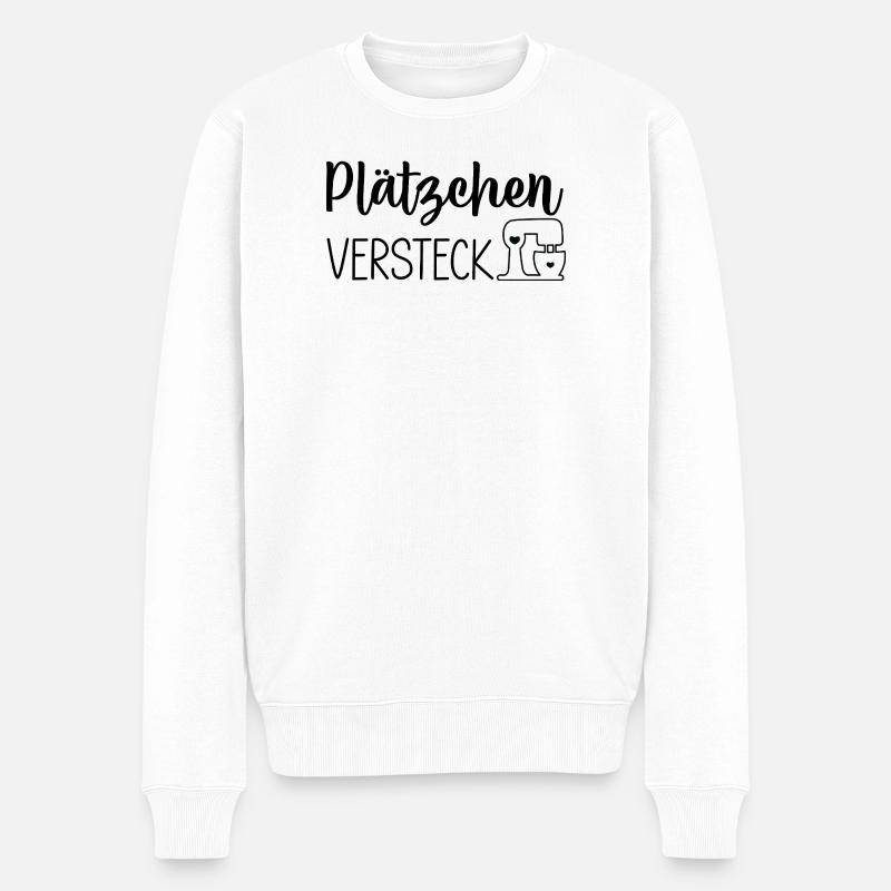 Plätzchen Versteck - Männer Premium Bio Pullover - Weiß