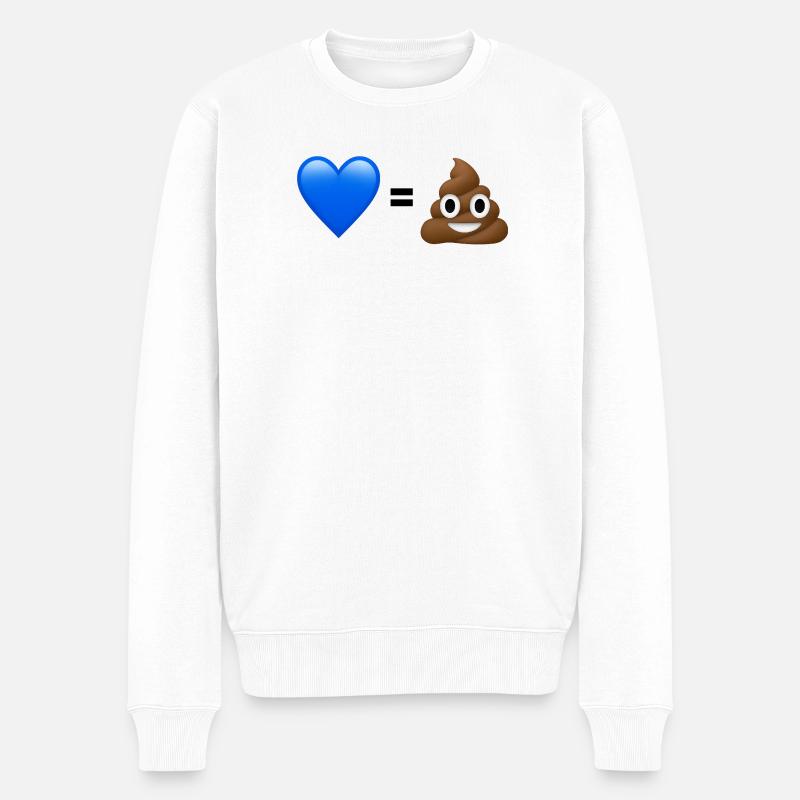 AfD est nul - 💙 = 💩 (Bright Design) - Pull Premium bio Homme - blanc