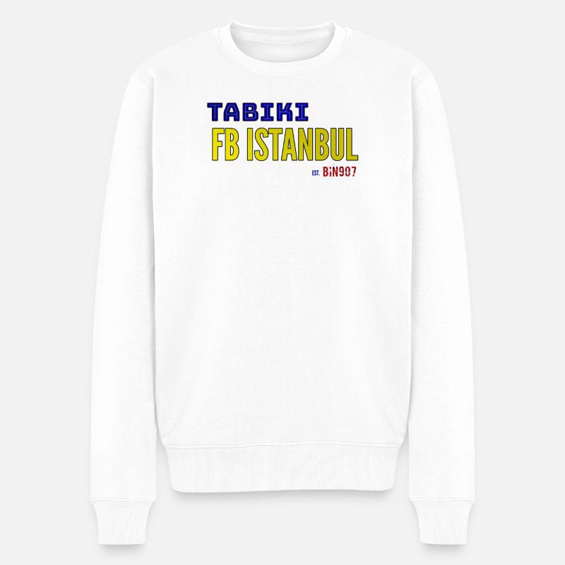 TABIKI FB ISTANBUL Kontrast-Design - Männer Premium Bio Pullover - Weiß