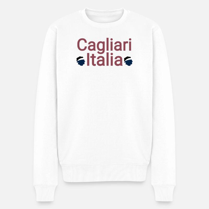 Cagliari  - Männer Premium Bio Pullover - Weiß