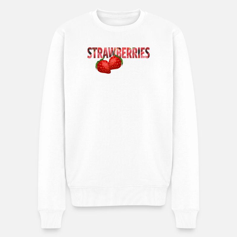 STRAWBERRIES - Männer Premium Bio Pullover - Weiß